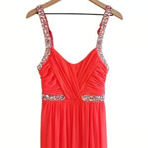 City Triangles Beaded Sequin Embellished Chiffon Prom Homecoming Dress Gown Sz 7